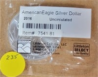 2016 SILVER EAGLE DOLLAR