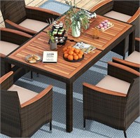 Wicker Rattan Outdoor Patio Dining Table