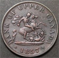 Canada PC-5D Bank of Upper Canada Â½ Penny 1857 To