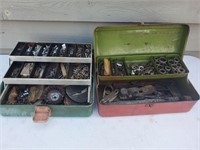 2 vintage toolboxes and contents