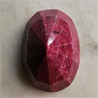 CERT 76.35 Ct Faceted Colour Enhanced Ruby, Oval S