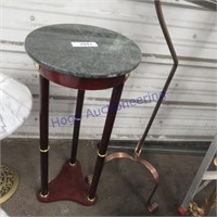 Green marble-top stand, 12 x 27