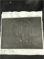 4-1/2” by 6” iron plaque dated 1925. This plaque