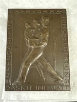 3” by 2-1/2” bronze plaque from the German