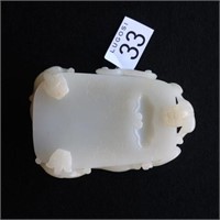 Fine Chinese Qing carved jade inkstone