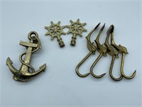 Nautical Brass Knocker, Hooks & Finials (7)