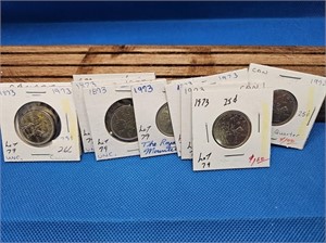 10-1873-1973 RCMP 25 CENT COINS