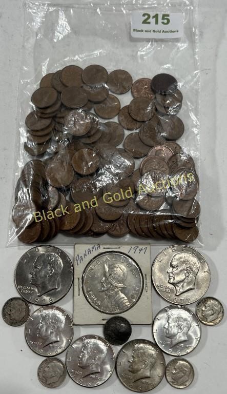 (5) silver dimes, 40% Kennedy halves, more