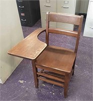 (1) Wooden Arm Chair Desk