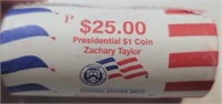 $25 Roll of Zachary Taylor $1 Coins