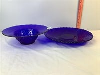 Cobalt Blue Bowl & Platter