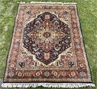 Oriental rug - center medallion, hand knotted in