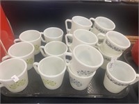 Pyrex coffee mugs.
