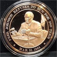 Franklin Mint 45mm Bronze US History Medal 1968