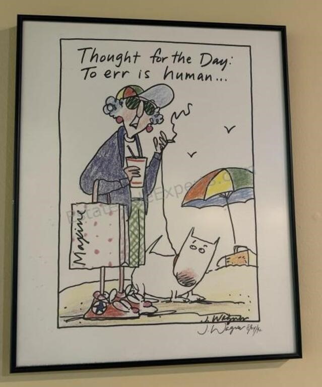 MAXINE Signed by John Wagner Framed Art Print