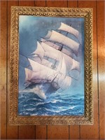 Vintage Ship Picture 38" zx 29"