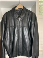 Perry Ellis Leather Jacket, Mens Medium