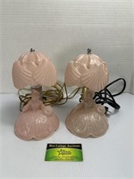 Vintage Pink Glass Southern Belle Lamps