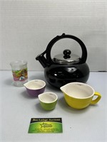 Kettle, Measuring Cups, and Welch Jelly Cup