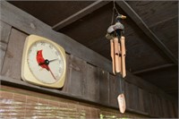 DUCK WIND CHIME AND CARDINAL THERMOMETER