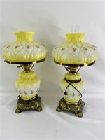 Double Globe White and yellow lamps (2)