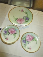 Vintage Painted Gold Rimmer Plates