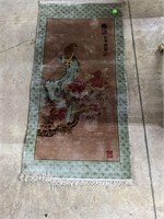 Silk blend Chinese story rug 4’ x 22”