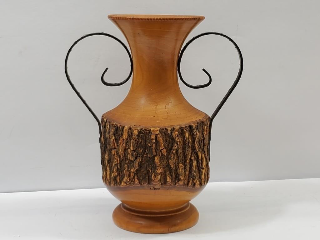 Vintage Hand Turned Live Edge Vase [3403]