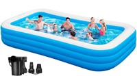 Extra Large Inflatable Pool with Pump, Full-Sized