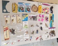 Nicely Organized and Bagged Fishing Lures, Hooks