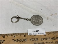 1971 Ike Silver Dollar Keychain in a Sterling