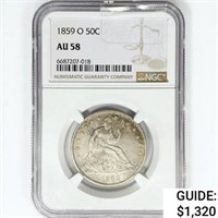 1859-O Seated Liberty Half Dollar NGC AU58