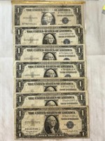 7 $1 Silver Certificates: 1935A, 1935C, 1935D,