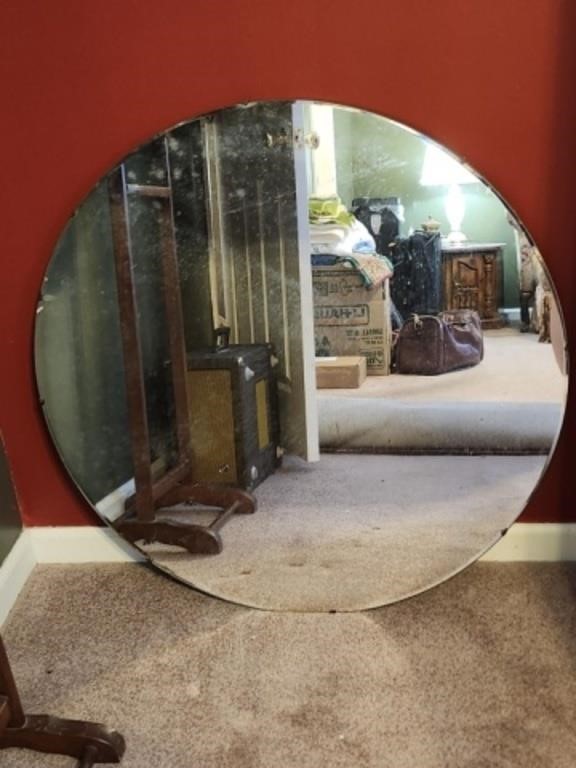 Large Round Vintage Mirror