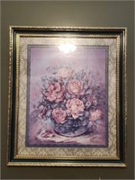 Vintage Framed Floral Artwork
