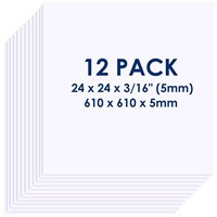 Foam Board 24 x 24 x 3/16" (5mm) - 12 Pack - White