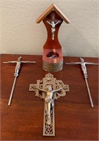 F - 3 CRUCIFIX & ROSARY HOLDER (A29)