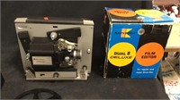 Kodak 8mm Film Editor and Bell & Howell Projector