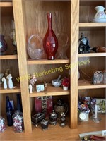 3 Shelf's of Decorative Glass, Etc.