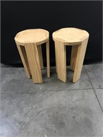 2 Sturdy Pine Display/Side Tables