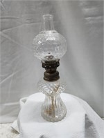 Vintage Mini Oil Lamp Clear Hobnail
