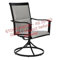 2ct. S.S. Black Steel Frame Swivel Patio Chairs