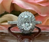 2.16 Ct Diamond Pear Halo Engagement Ring