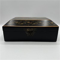 Rooster Jewelry box, black lacquer