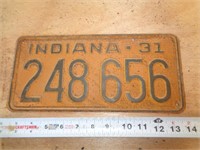 1931  INDIANA LICENSE PLATE