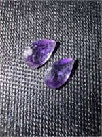 Pair of just under 2 carat, faceted cut amethyst