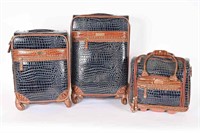 Authentic Samantha Brown Crocco Luggage Set - New