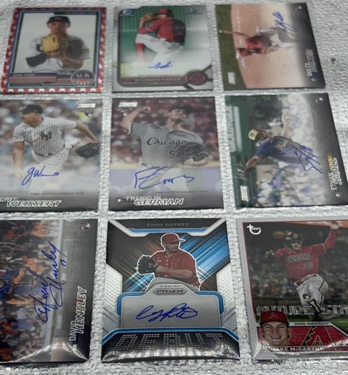 Topps basesball cards  some autographed