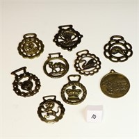 Lot of vintage brass horse medallions
