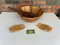 Wooden Bowl and serving pieces